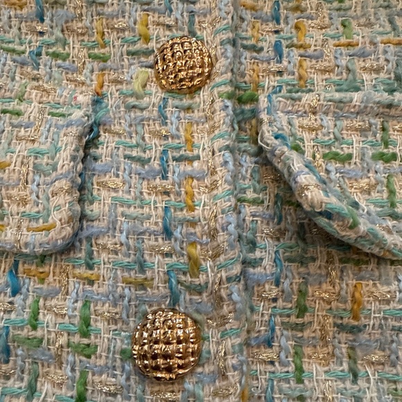 Tweed Blue/Green Buttoned Jacket, S, NWOT - Picture 12 of 12